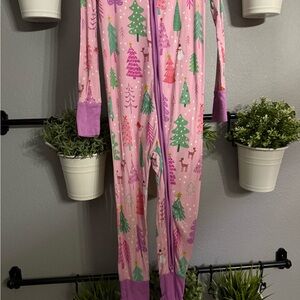 Little Sleepies- Pink Christmas Tree Pajama - 2T